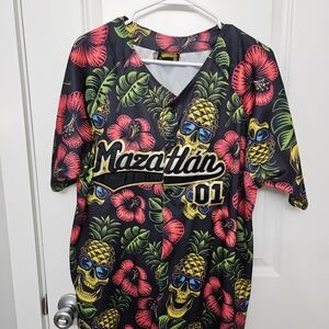 Mazatlán Tropical Skull Jersey- Bought While In Mazatlan And Never Worn